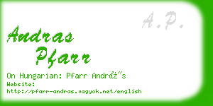 andras pfarr business card